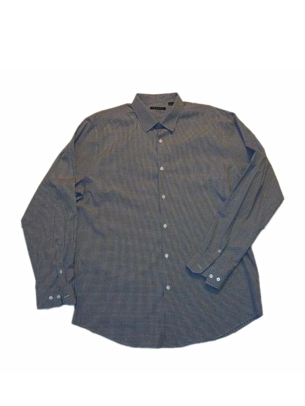 Theory Dover Operate Purple Micro-Check Button-Up Dress Shirt Mens 17 32-33R